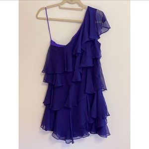 Halston Heritage Silk Ruffled Dress
